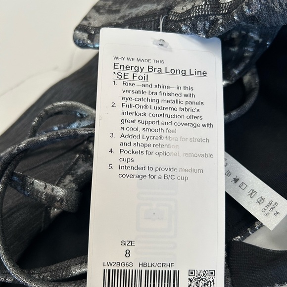 lululemon athletica Black and Silver Patterned Sports Bra - Picture 5 of 5